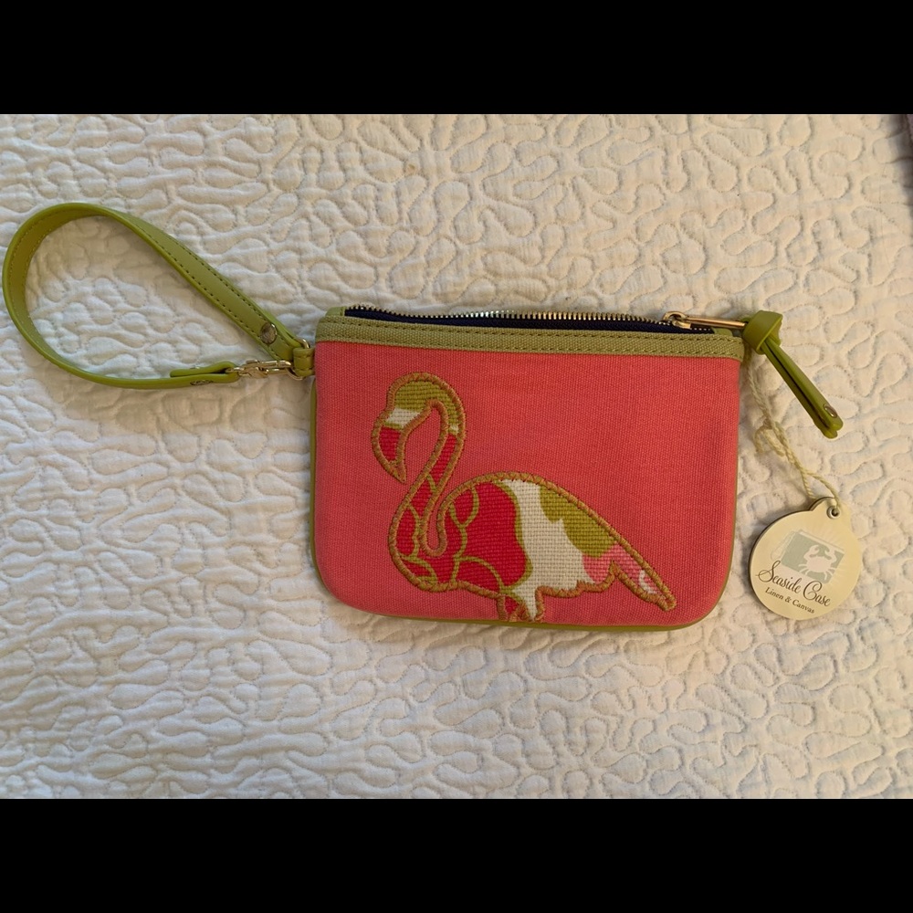 Pink Flamingo Wristlet